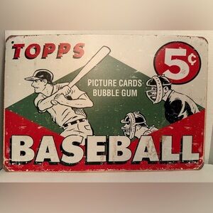 Topps Baseball Metal Sign